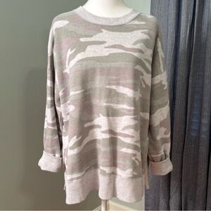 Aerie green camouflage oversized sweatshirt